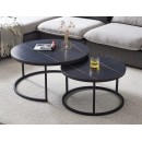 Комплект SIGNAL FERRANTE D (2 стола журнальных) черный мрамор/черный мат